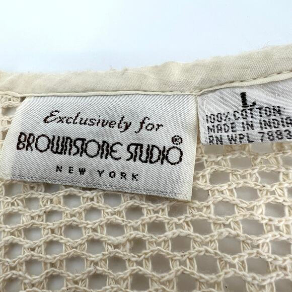 Vintage Ecru Cardigan and Pants Set Sostanza and Brownstone Studio Size L - Picture 6 of 13